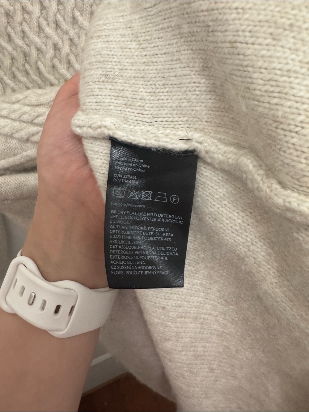 H&M Cream Cable Knit Long Sleeve Dress - Picture 11 of 11